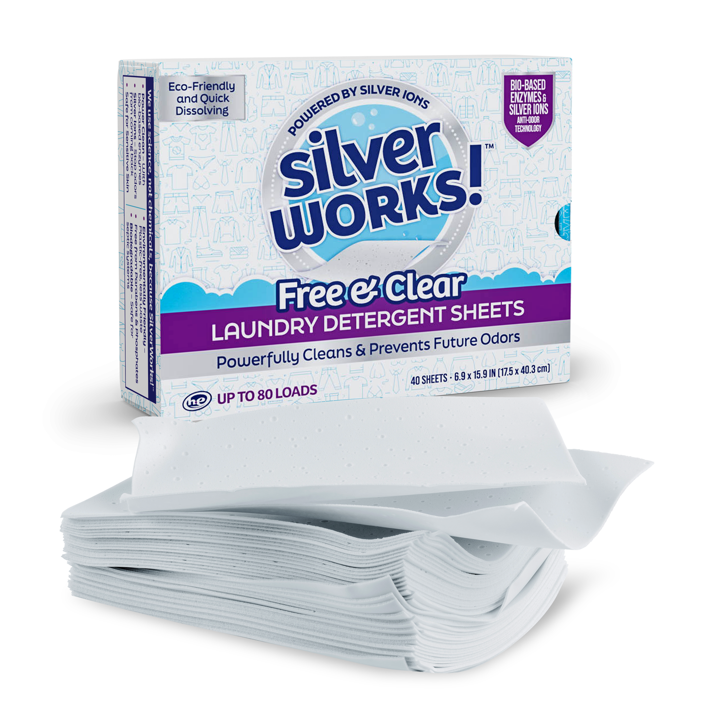 Dissolvable Laundry Detergent Sheets, Free & Clear