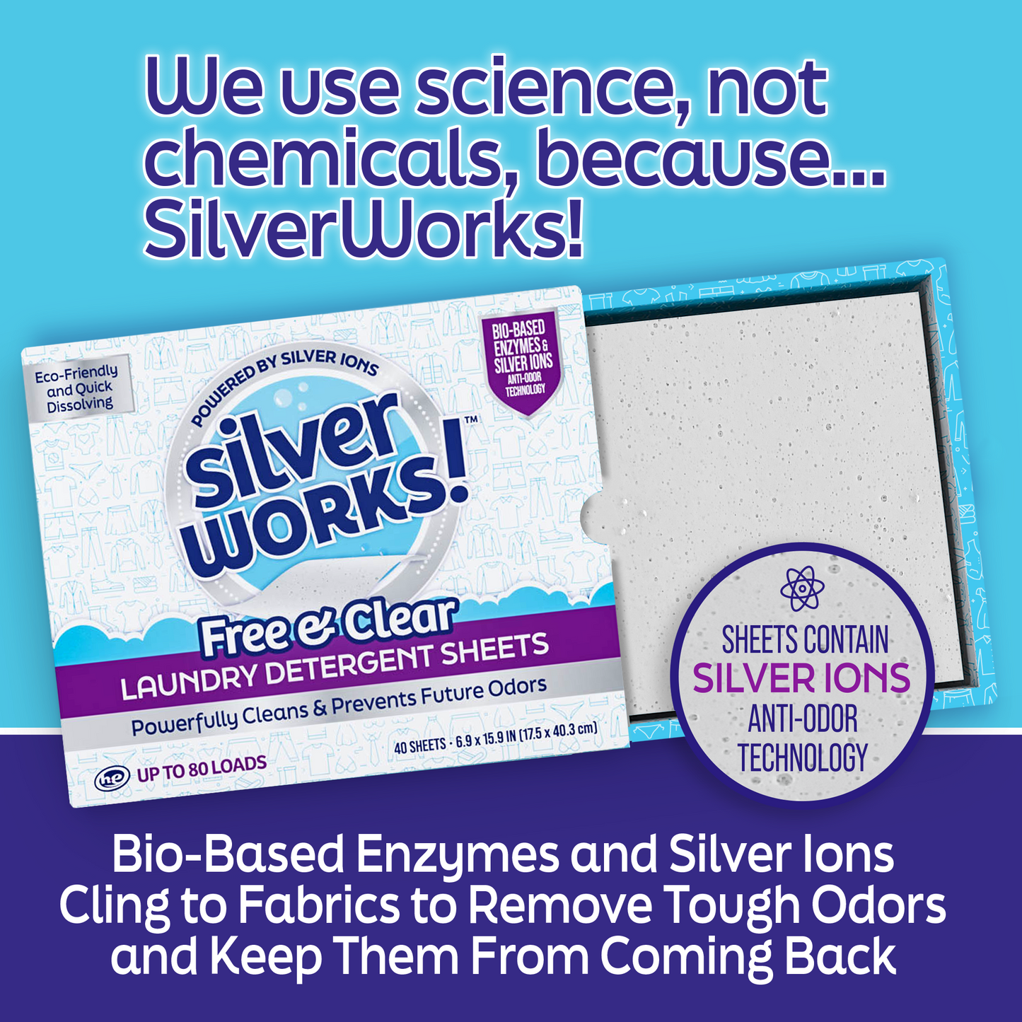 Dissolvable Laundry Detergent Sheets, Free & Clear