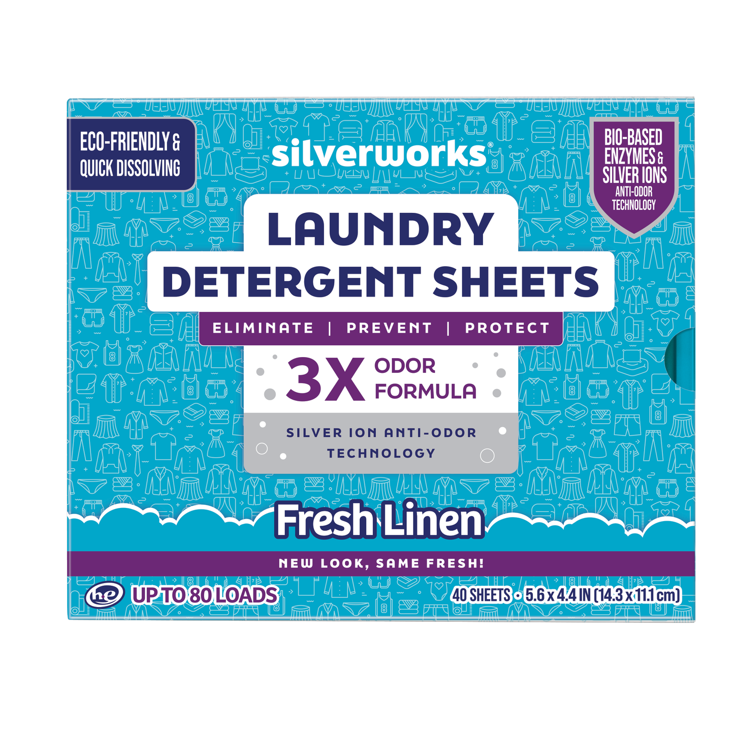 Dissolvable Laundry Detergent Sheets, Fresh Linen Scent