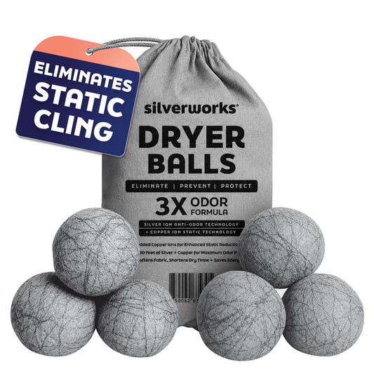 Wool Dryer Balls with Copper & Silver, Pack of 6